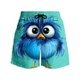 thumbnail image 5 of BRGZLK Mens Beach Shorts Summer Drawstring Waist Funny Cute Bird Emoji Print Summer Swim Trunks Novelty Beachwear Sports Vacation Shorts with Pockets, 5 of 6