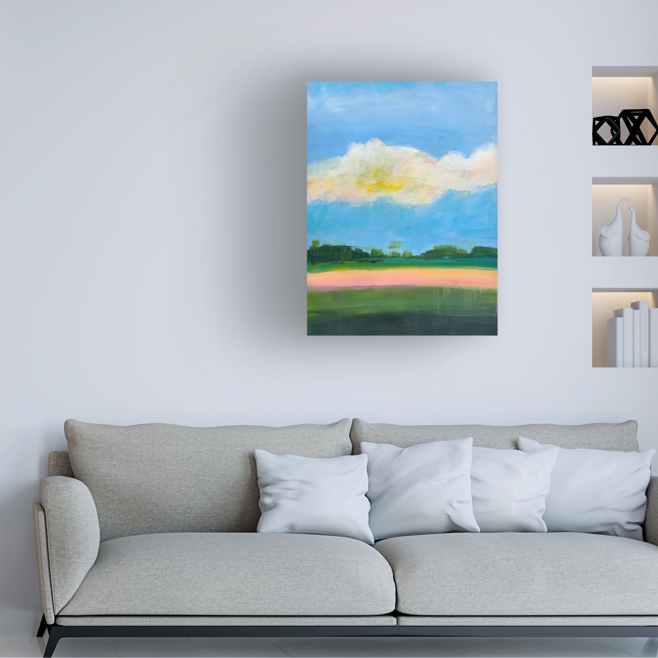 Canvas Wall Art - Jan Weiss 'Beneath a Cloudy Sky 2' Wall Art for Living Room, Bedroom, or Office Décor by Trademark Fine Art - 18 x 24 Inches