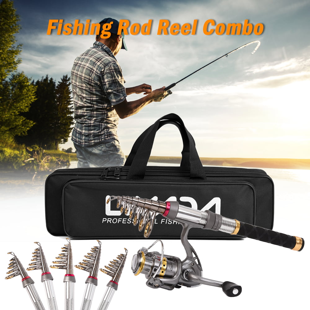 Lixada Fishing Rod & Reel Combo Carbon Fiber Telescopic Fishing Rod w/Carry Bag 