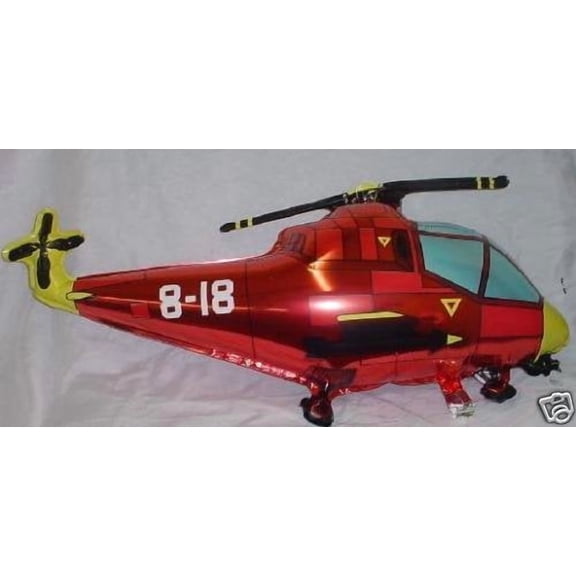 37 Inch Red Helicopter Shaped Foil Balloon (CS19) by Flexmetal