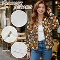 thumbnail image 6 of DISNIMO Floral Printed Jackets for Women Zip Up Sweatshirts V Neck Outwear Long Sleeve Sweatshirts Jacket for Fall Winter, XL, 6 of 7