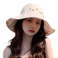 thumbnail image 1 of Women Bucket Hat Reversible: Embroidered Letter Fishing Hat Safari Hat Sun Hat, 1 of 7