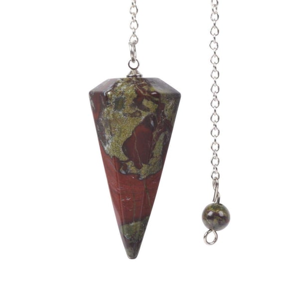 Péndulo de jaspe Sangre de Dragón Justinstones, gema de 3,8 cm