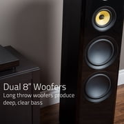 Fluance Signature HiFi 3-Way Floorstanding Tower Speakers with Dual 8 Woofers for 2-Channel Stereo Listening or Home Theater System - Black Ash/Pair (HFF)