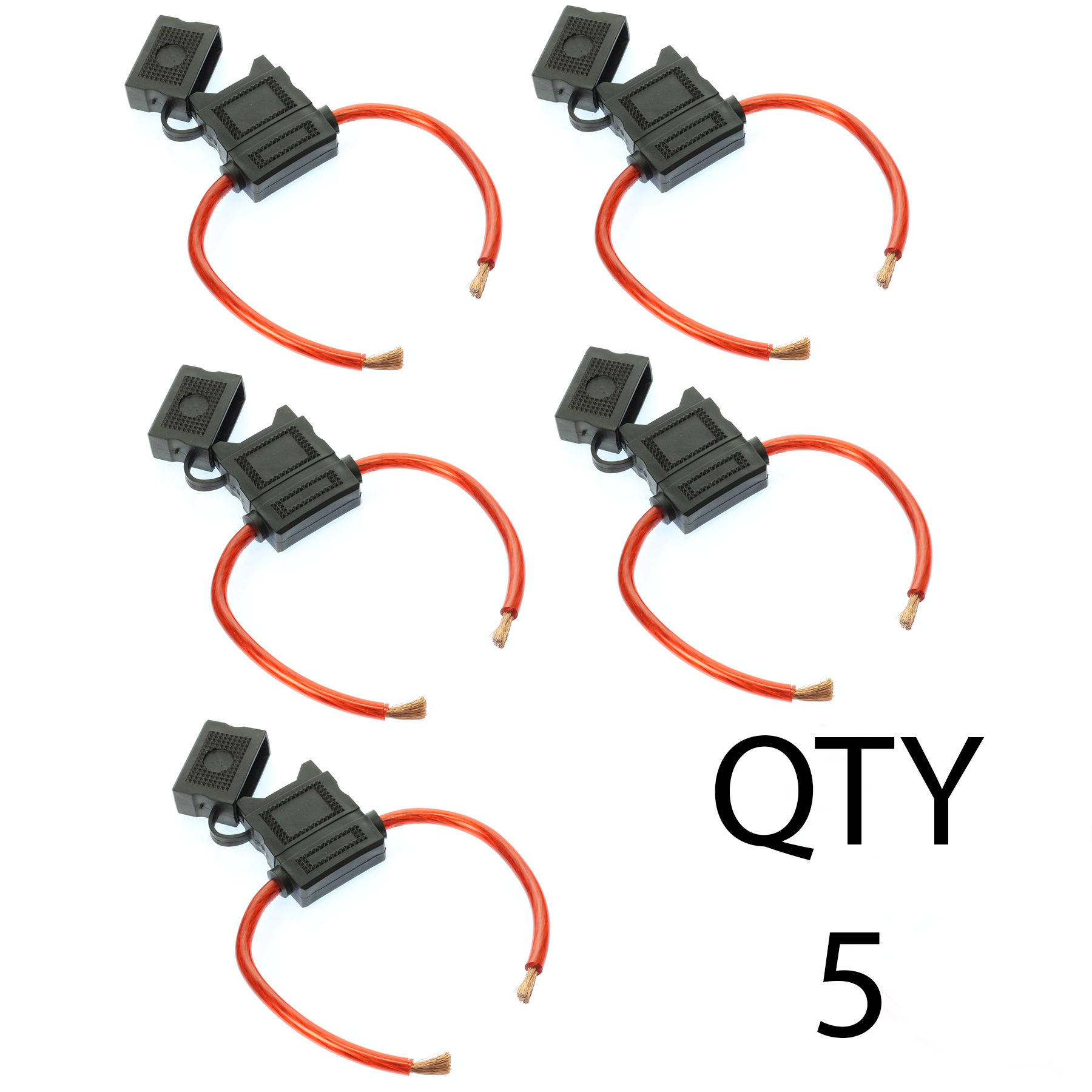 8 Gauge MAXI Inline Fuse Holder with water resistant cover (5 PACK