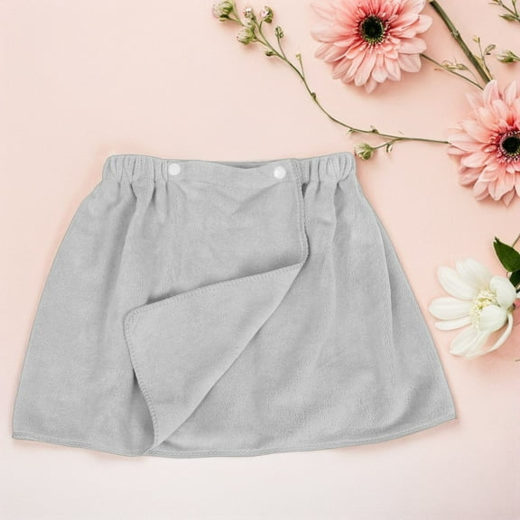 TABLZONE Light Grey Comfort Fit Men Bathrobe Coral Fleece Towel Wrap for Shower Beach Spa