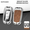 thumbnail image 2 of Zinc alloy+leather Car Key Shell Cover Keychain For Hyundai D 3/4 buttons key case Genesis Coupe Sonata Ix35 Smart Key Case, 2 of 15