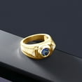 thumbnail image 5 of Gem Stone King 2.43 Ct Blue Mystic Topaz 18K Yellow Gold Plated Silver Men's Ring, 5 of 5