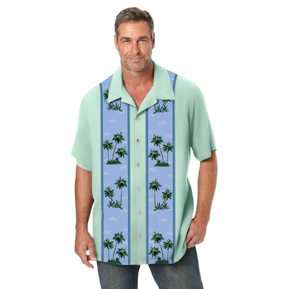 Men's Big & Tall Tropical Rayon Short-Sleeve Shirt