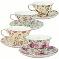 thumbnail image 6 of Rose Chintz 8Ounce Porcelain Tea Cup And Saucer Set Of 4, 6 of 7