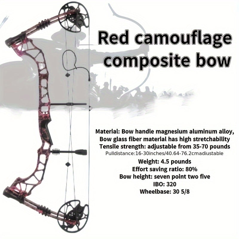 Kamei Qin 35-70 lbs Adjustable Compound Bow Set, Outdoor Archery Adult Compound Bow Right-Handed