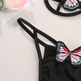 thumbnail image 3 of Gibobby Conjunto de lencería Sujetador + tangas Nueva sexy Sexy bordado mariposas impresión trajes de ropa interior de dormir anillo de pijamas liga(Negro, M), 3 of 5
