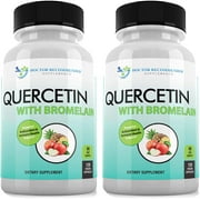 Quercetin 800mg w/ Bromelain 165mg Per Serving- 120 Veggie Capsules-Full 60 Day Supply, Vitamin Supplement to Support Cardiovascular Health & Bioflavonoids for Cellular Function, Gluten Free, Non-GMO