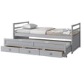 thumbnail image 6 of Miniyam Wood Twin Size Bed with Trundle, Storage Drawers for Kids, Gray, 6 of 8