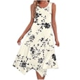 thumbnail image 2 of Ovzne Robes pour Femmes Robe Femme Mode Été Plage Imprimé Poches Débardeur Col Rond Sans Manches Débardeur Robes Vacances Robe Liquidation, 2 of 6