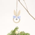 thumbnail image 3 of Conejo de Pascua de madera con pajarita, decoración de campana, colgante de conejo, decoración de fiesta, regalo artesanal, 3 of 6
