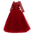 thumbnail image 4 of KONDYS Performance Tutu Dress Girls Formal Girl Flower Lace Wedding Clothes Child Bowknot Girls Dress&Skirt Beautiful Casual Girl's Princess Dress, 4 of 5