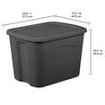 thumbnail image 2 of Sterilite Large Storage Bin, 18 Gallon Durable Plastic Storage Tote with Snap-On Lid, Gray, 8 Pack, 2 of 7