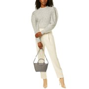 Longchamp Le Pliage XS Leather Short Handle Tote, Grey