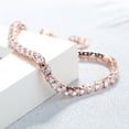 thumbnail image 3 of Amy and Annette Adjustable 14k Rose Gold Adjustable Tennis Bracelet with crystals from Swarovski in 14K Rose Gold Plating, 3 of 4