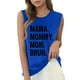 thumbnail image 1 of Camiseta sin mangas con estampado de letras para mujer: camiseta informal de verano con diseño moderno, versátil con vaqueros, fácil de cuidar, 1 of 4