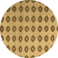 thumbnail image 1 of Ahgly Company Indoor Round Abstract Brown Modern Area Rugs, 6' Round, 1 of 4