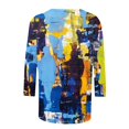 thumbnail image 6 of Raeneomay 3/4 Length Sleeve Womens Tops Women's Fashion Printed T-Shirt Blouse Round Neck Casual Tops, 6 of 6