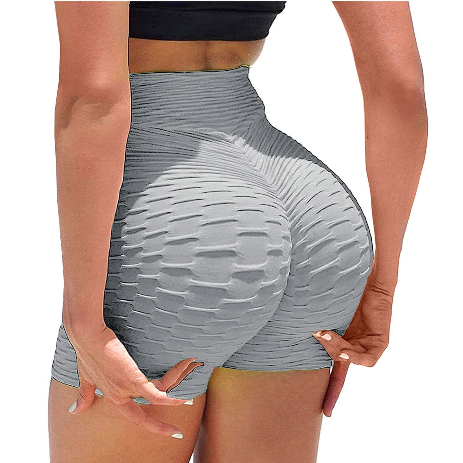 TOWED22 Yoga Shorts For Women,Women's Yoga Short Tummy Control Workout  Running Athletic Non See-Through Yoga Shorts with Hidden Pocket,Gray,Blue -  Walmart.com