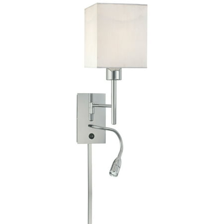 George Kovacs P477-077 1 LIGHT SWING ARM WALL LAMP W/ LED READING LAMP CHROME