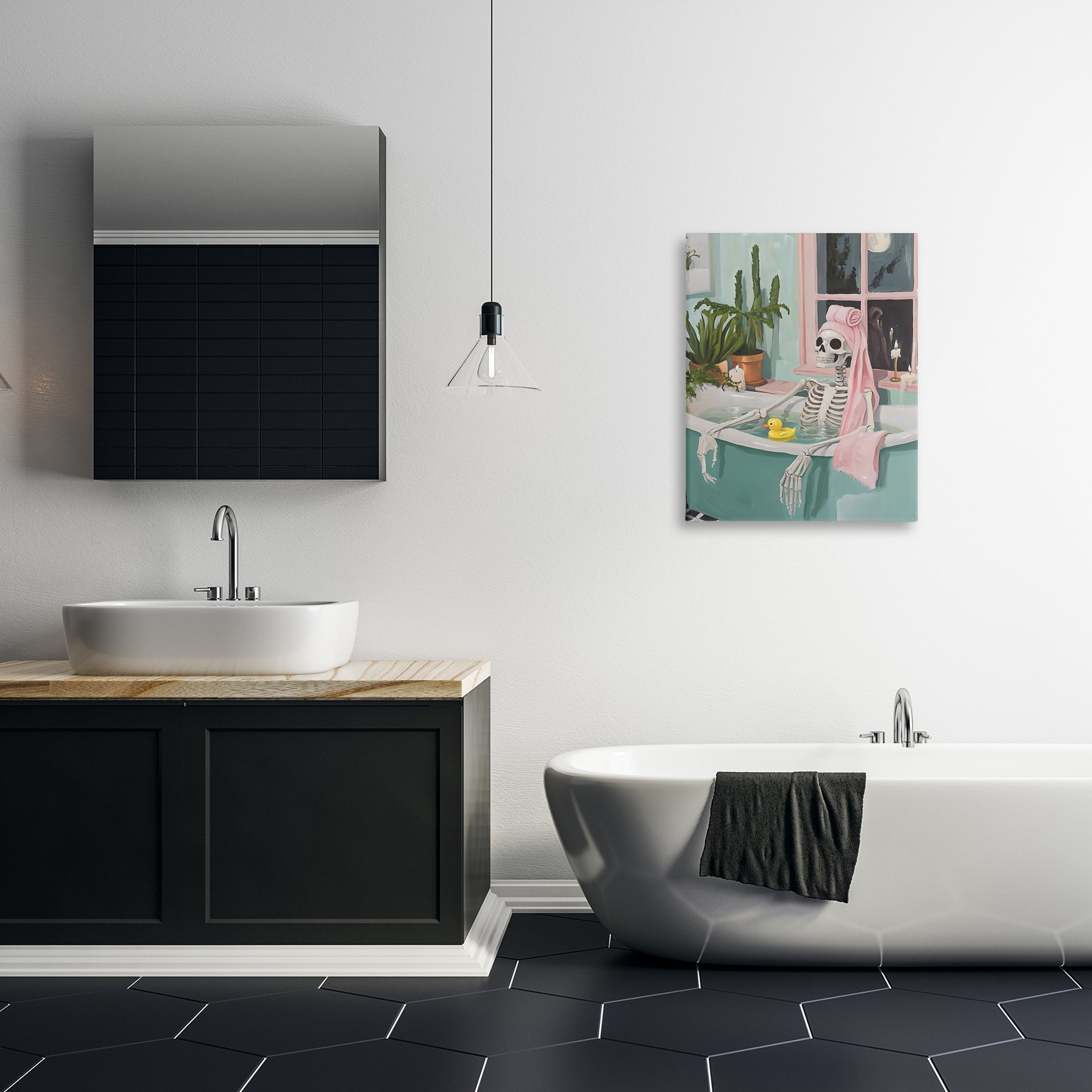 Stupell Industries Midnight Soak Skeleton Canvas Wall Art, design by The Prints Vibe