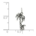 thumbnail image 2 of 925 Sterling Silver Solid Textured Polished Oxidized Antiqued Palm Tree Charm 19x9mm Wide Pendant Necklace for Women, 2 of 2