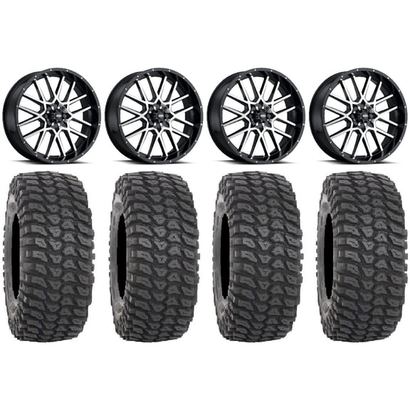 ITP Hurricane 18" Wheels Machined 36" XCR350 Tires Kawasaki Teryx Mule