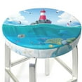 thumbnail image 3 of Kll Lighthouse Sea Port Round Bar Chair Cushion Cover 14 Inch,Bar Stool Protector With Elastic, Soft Washable, 3 of 7