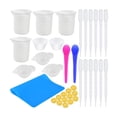 thumbnail image 2 of Kit de herramientas de tazas de medición de Resina de silicona, tazas de medición de silicona, tazas doras, pipeta de transferencia de plástico, 37 piezas Baoblaze Vasos de resina para mezclar, 2 of 7
