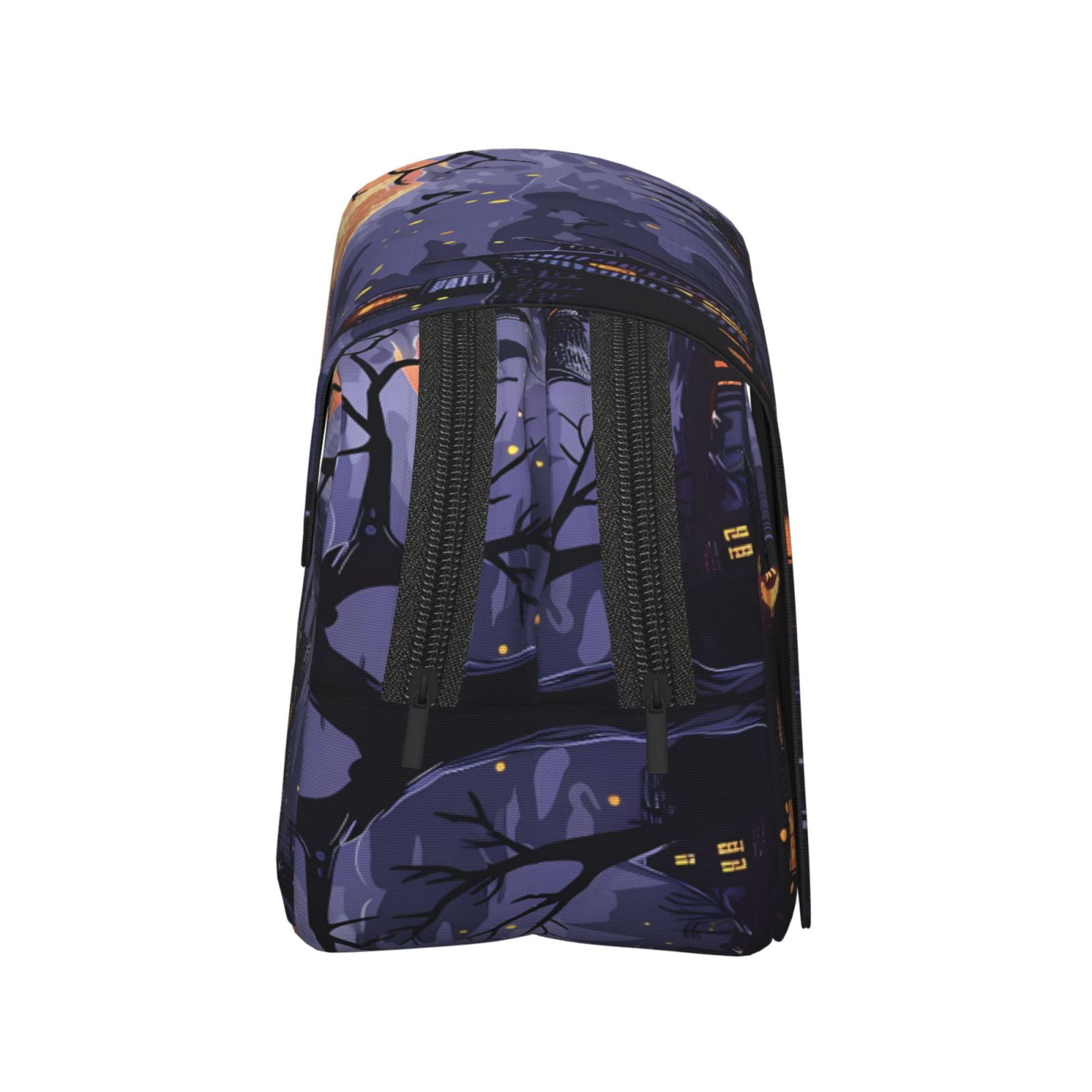 Rateoe Mystery House Halloween Night Pattern Double Clamshell Pen Case, Storage Organizer with Two Zipper Compartments– Holds Up to 50 Pencils & Pens