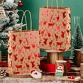 thumbnail image 4 of Christmas Snowflake Tote Gift Bag – 12pcs Kraft Paper Holiday Packaging, Reusable Gift Bags for Party, Home & Gift Wrapping, 4 of 5