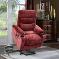 thumbnail image 3 of Spaco Electric Power Lift Recliner with Massage and Heat for Elderly, USB Ports, Side Pockets, Living Room Recliner Power, Red, 3 of 5