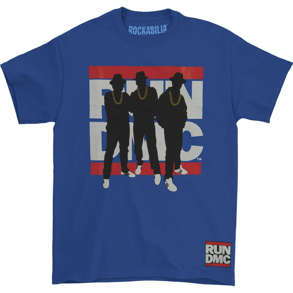 Run DMC Run DMC Men's Silhouette Tshirt Blue