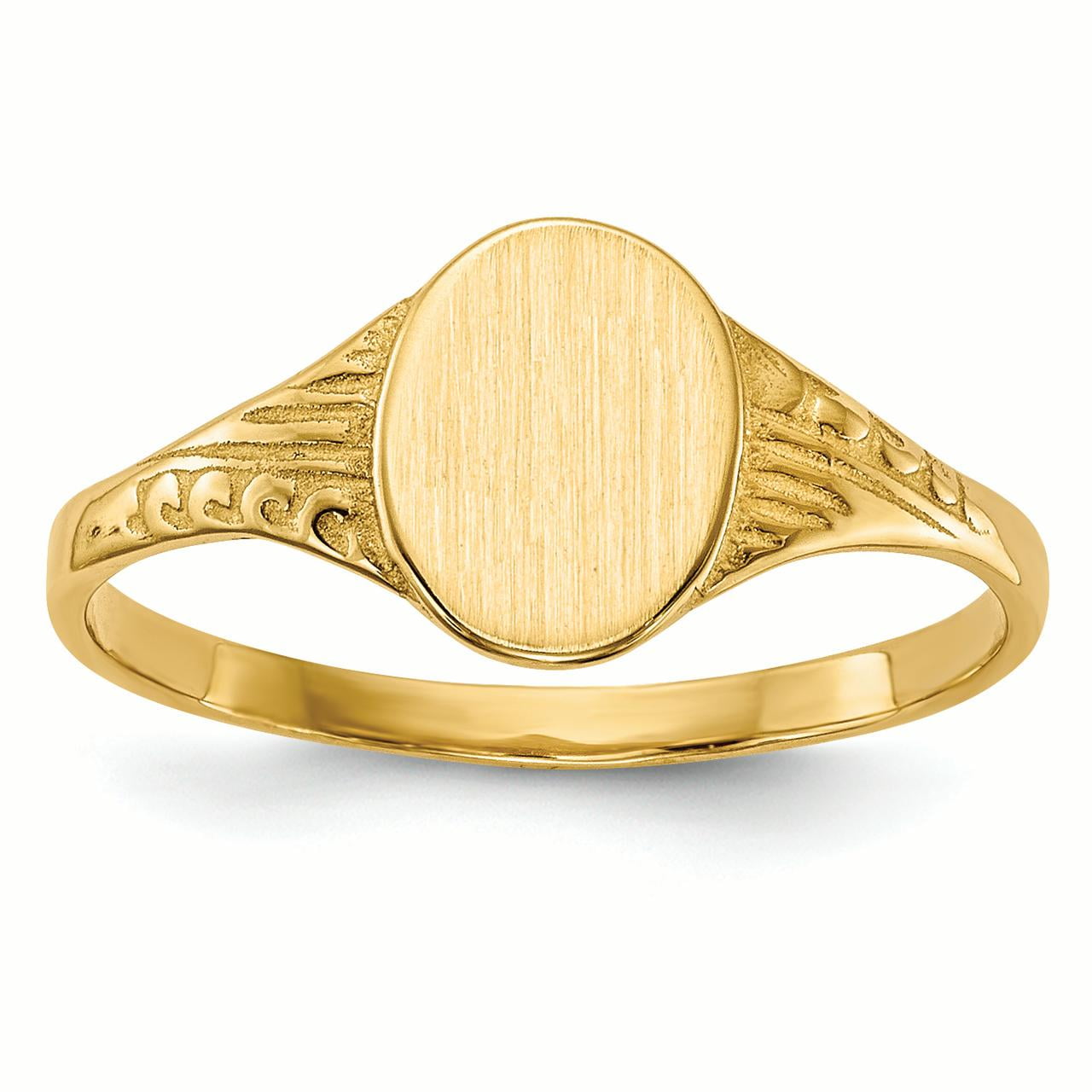 Ring 14K Yellow Gold Baby and Children Oval Ring, Size