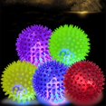 thumbnail image 1 of PVC Pet Dog Puppy LED Ball Light Up Flashing Play Toy Chasing Bounce Spiky Ball, 1 of 8