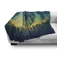 thumbnail image 3 of Eyeball Soft Flannel Fleece Blanket, Technology Surveillance Theme with Buildings and a Giant Watercolor Eye, Cozy Plush for Indoor and Outdoor Use, 60" x 80", Blue Teal and Yellow, by Ambesonne, 3 of 6