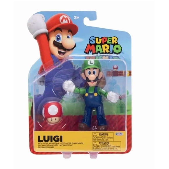 Figura de Acción Luigi de Super Mario 10 cm con Hongo Rojo
