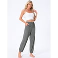 thumbnail image 2 of DARING DIVA Women's Elastic Waist Wide Leg Lounge Pants S Grey, 2 of 7