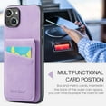 thumbnail image 5 of Allytechgroup Retro Wallet Case for Apple iPhone 13, RFID Blocking Cards Holder Kickstand Bumper Shockproof Anti-Scratch Premium PU Leather TPU Back Cover for Women Men, Purple, 5 of 8