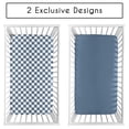 thumbnail image 2 of Sweet Jojo Designs Blue Gingham Checkered Plaid Boy Fitted Crib Sheets Set 2 Piece, 2 of 6