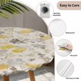 thumbnail image 3 of Yellow Grey Botanical Round Tablecloth for 45-54 Inch Tables,Fitted Table Cover with Elastic Edge,Spring Floral Watercolor Rustic Waterproof Outdoor Table Cloth Protector for Patio Garden Dinner, 3 of 9
