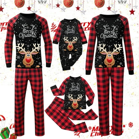 

Dad Mom Baby Kid Family Matching Christmas Pajamas Sleepwear Homewear Set