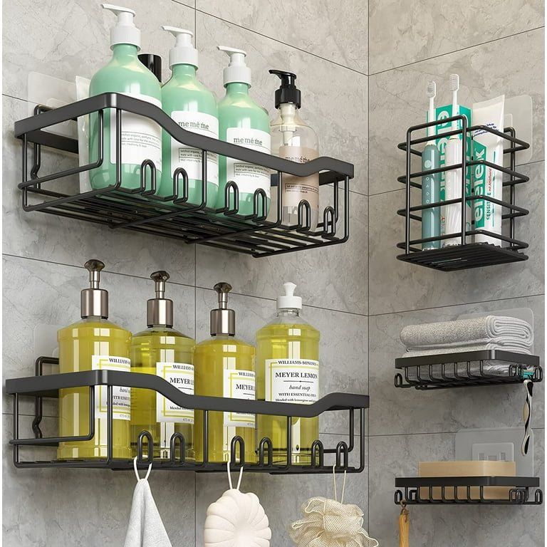 Flying Ideas 5Pack Shower Caddy, Shower Shelves, Adhesive Bath  Organizer,Stainless Steel Bathroom Shelf 