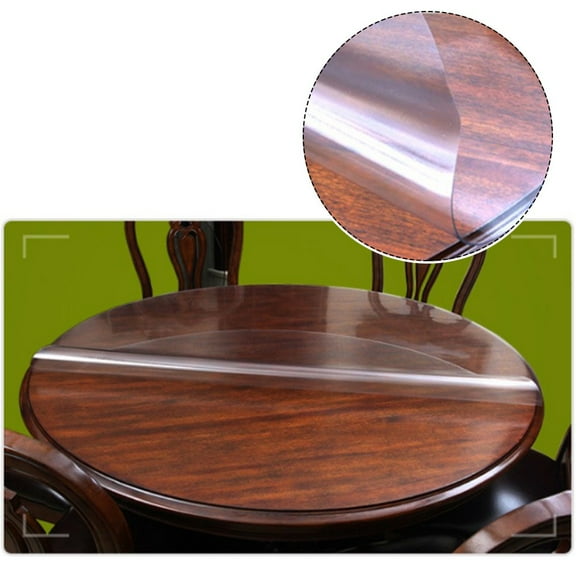 Transparent Round Tablecloth Soft Glass Table Mat Pvc Waterproof And Oil-Proof Board Living Room Kitchen Tablecloth Decoration