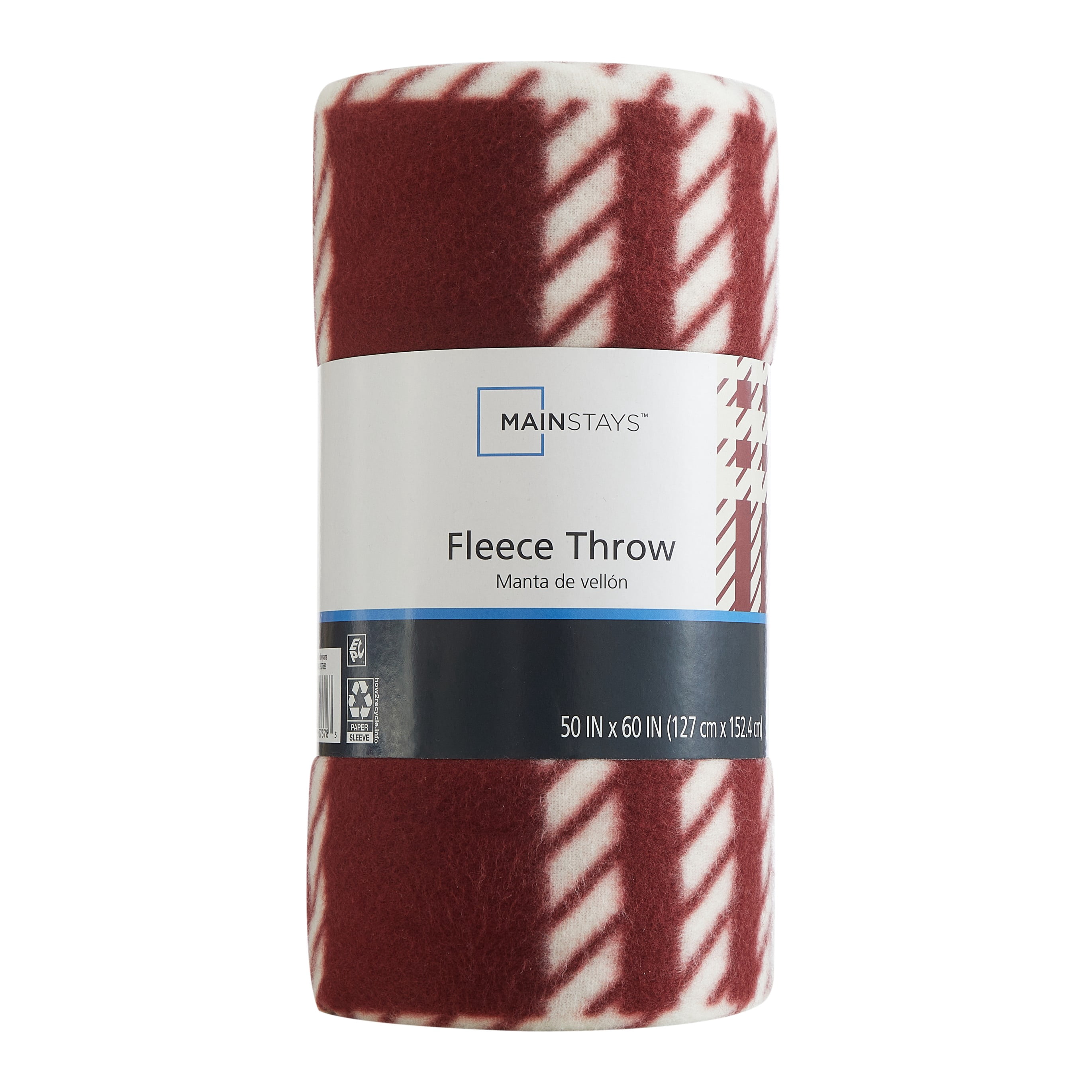 Mainstays Red Plaid Fleece Throw